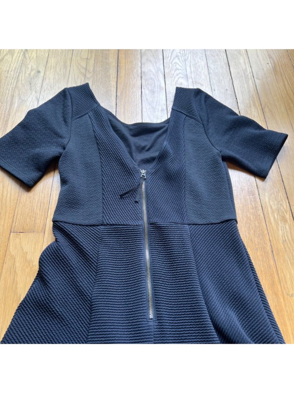 Anthropologie HD In Paris Size 2 Black Marcelline Textured Flounce Sheath Dress - Picture 14 of 16